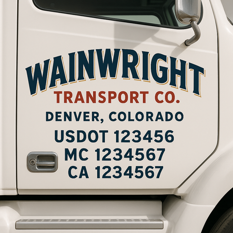 Custom Make Your Own Truck Door Lettering Decal Sticker Sign | Trucking, USDOT, MC, CA, GVW, KYU, VIN Truck Door Registration Number Decals (Set of 2)