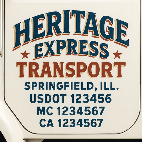 Custom Make Your Own Truck Door Lettering Decal Sticker Sign | Trucking, USDOT, MC, CA, GVW, KYU, VIN Truck Door Registration Number Decals (Set of 2)