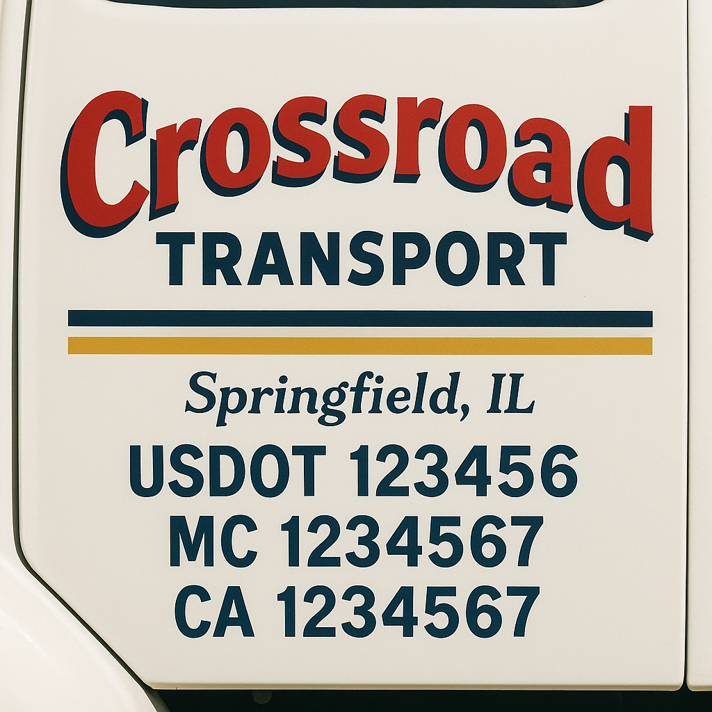 Custom Make Your Own Truck Door Lettering Decal Sticker Sign | Trucking, USDOT, MC, CA, GVW, KYU, VIN Truck Door Registration Number Decals (Set of 2)
