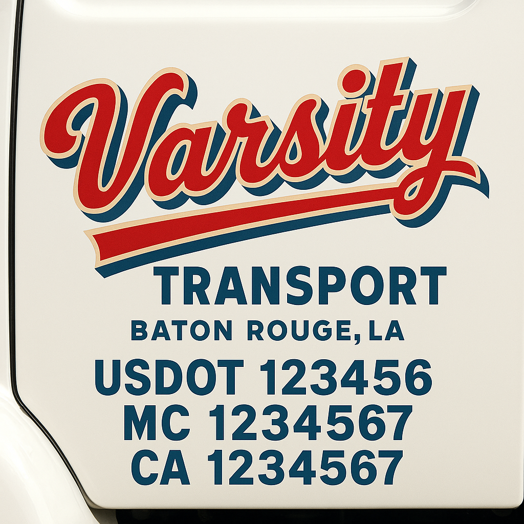 Custom Make Your Own Truck Door Lettering Decal Sticker Sign | Trucking, USDOT, MC, CA, GVW, KYU, VIN Truck Door Registration Number Decals (Set of 2)