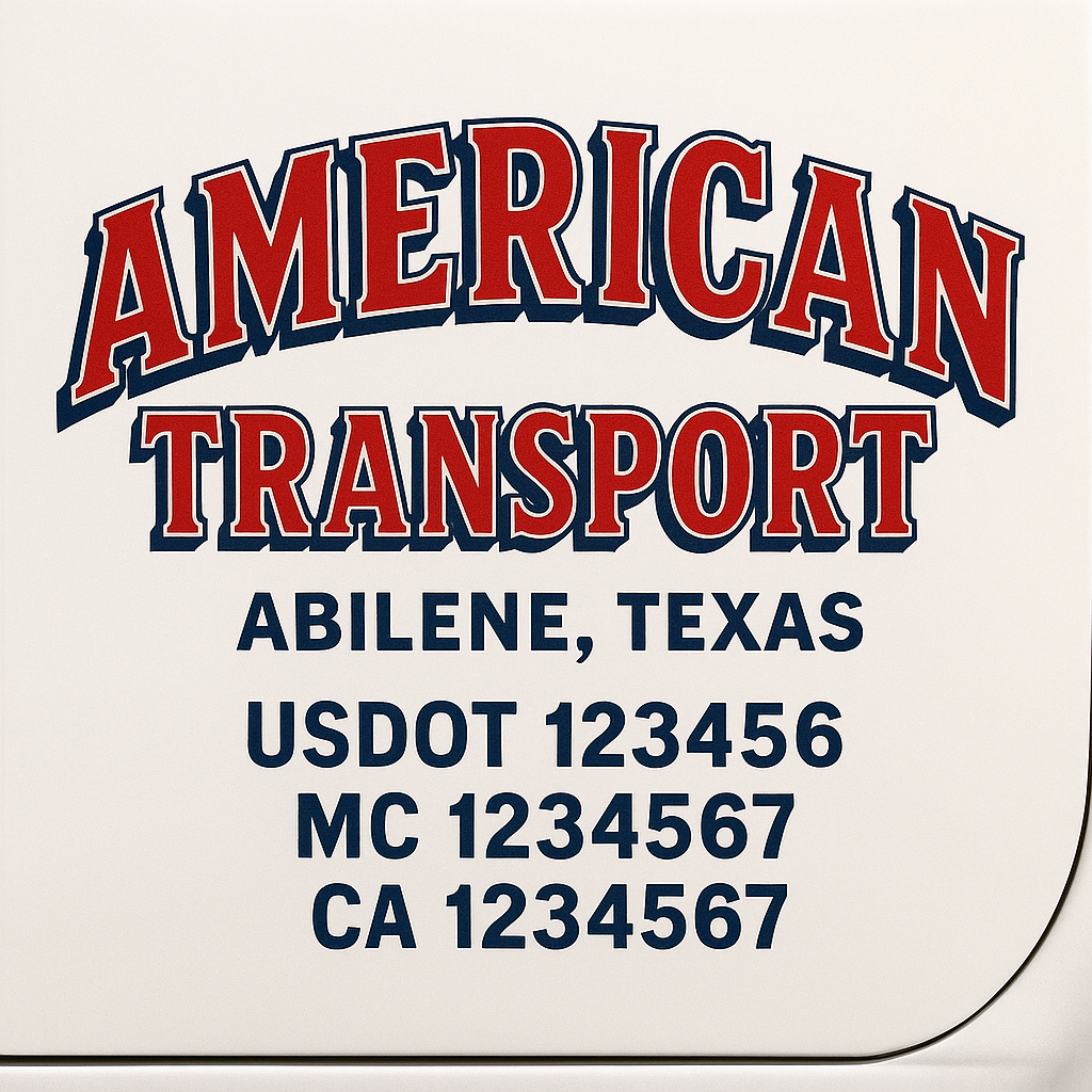 Custom Make Your Own Truck Door Lettering Decal Sticker Sign | Trucking, USDOT, MC, CA, GVW, KYU, VIN Truck Door Registration Number Decals (Set of 2)