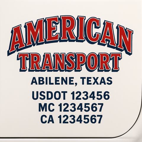 Custom Make Your Own Truck Door Lettering Decal Sticker Sign | Trucking, USDOT, MC, CA, GVW, KYU, VIN Truck Door Registration Number Decals (Set of 2)