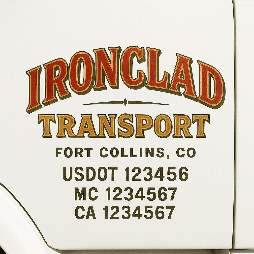 Custom Make Your Own Truck Door Lettering Decal Sticker Sign | Trucking, USDOT, MC, CA, GVW, KYU, VIN Truck Door Registration Number Decals (Set of 2)