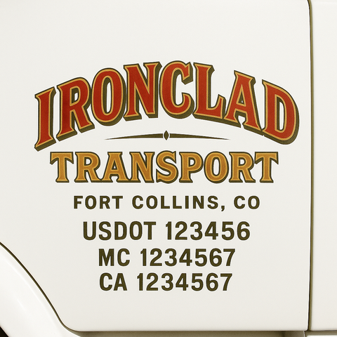 Custom Make Your Own Truck Door Lettering Decal Sticker Sign | Trucking, USDOT, MC, CA, GVW, KYU, VIN Truck Door Registration Number Decals (Set of 2)