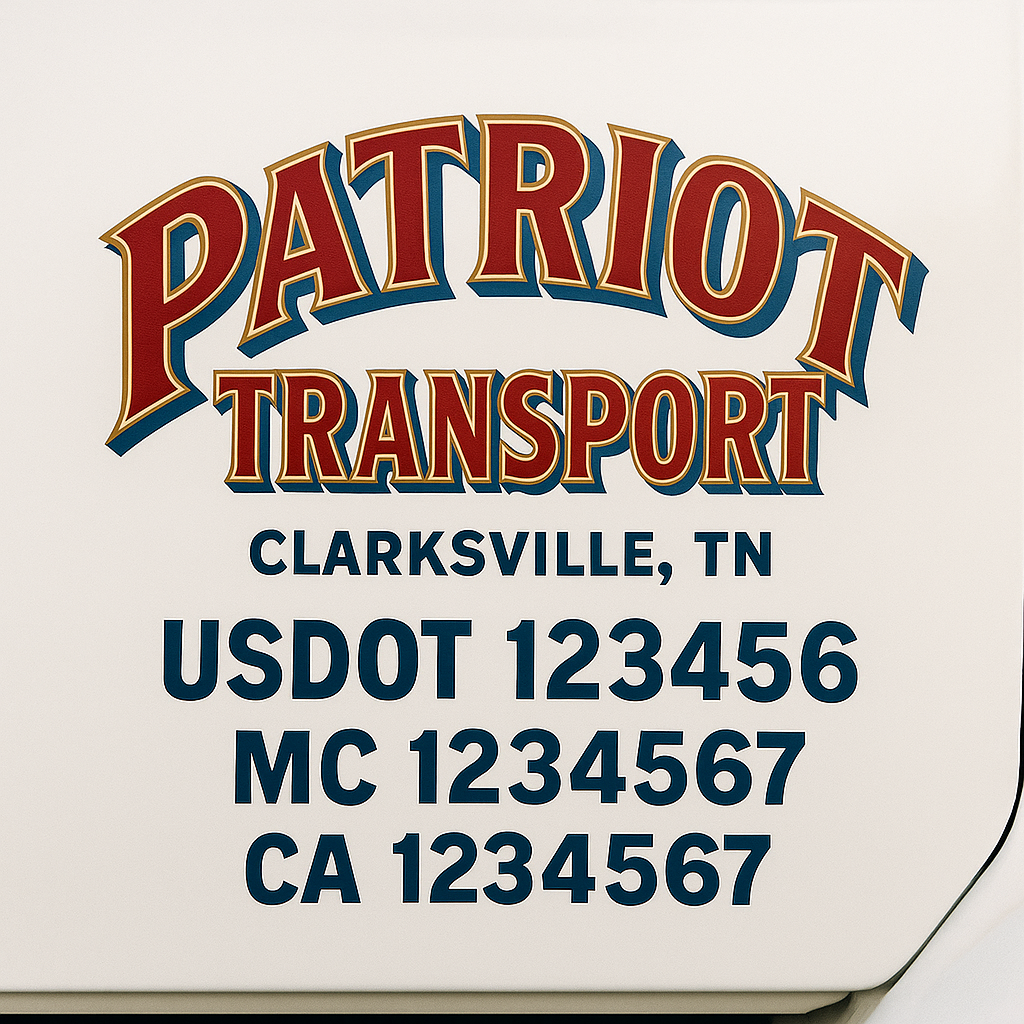 Custom Make Your Own Truck Door Lettering Decal Sticker Sign | Trucking, USDOT, MC, CA, GVW, KYU, VIN Truck Door Registration Number Decals (Set of 2)