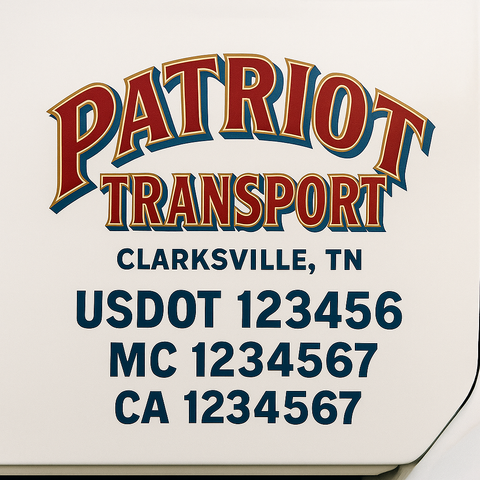 Custom Make Your Own Truck Door Lettering Decal Sticker Sign | Trucking, USDOT, MC, CA, GVW, KYU, VIN Truck Door Registration Number Decals (Set of 2)