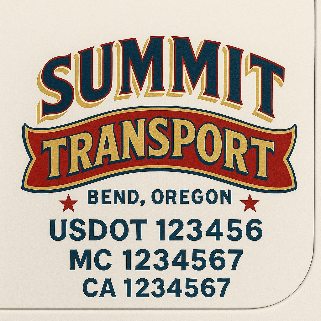 Custom Make Your Own Truck Door Lettering Decal Sticker Sign | Trucking, USDOT, MC, CA, GVW, KYU, VIN Truck Door Registration Number Decals (Set of 2)