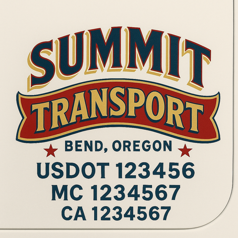 Custom Make Your Own Truck Door Lettering Decal Sticker Sign | Trucking, USDOT, MC, CA, GVW, KYU, VIN Truck Door Registration Number Decals (Set of 2)