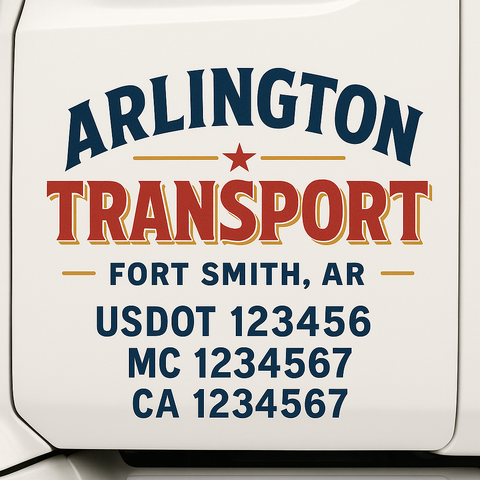 Custom Make Your Own Truck Door Lettering Decal Sticker Sign | Trucking, USDOT, MC, CA, GVW, KYU, VIN Truck Door Registration Number Decals (Set of 2)