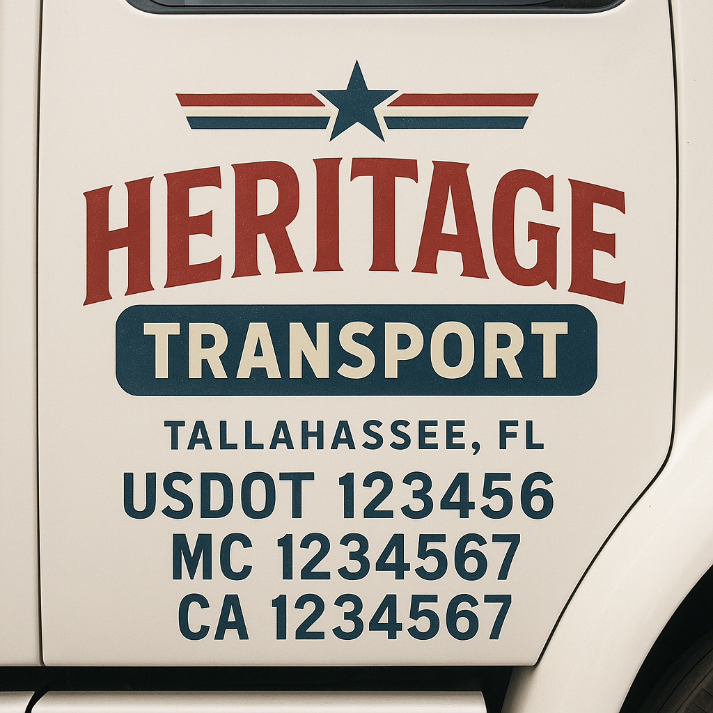 Custom Make Your Own Truck Door Lettering Decal Sticker Sign | Trucking, USDOT, MC, CA, GVW, KYU, VIN Truck Door Registration Number Decals (Set of 2)