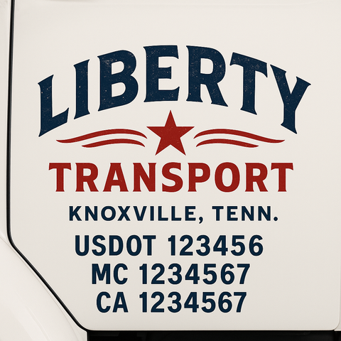 Custom Make Your Own Truck Door Lettering Decal Sticker Sign | Trucking, USDOT, MC, CA, GVW, KYU, VIN Truck Door Registration Number Decals (Set of 2)