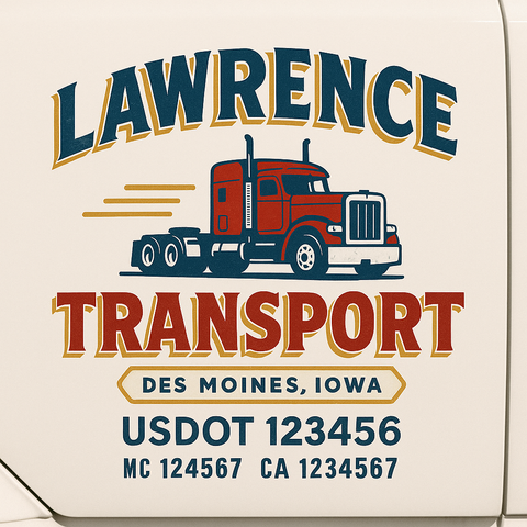 Custom Make Your Own Truck Door Lettering Decal Sticker Sign | Trucking, USDOT, MC, CA, GVW, KYU, VIN Truck Door Registration Number Decals (Set of 2)