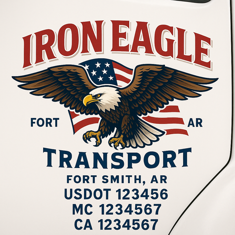 Custom Make Your Own Truck Door Lettering Decal Sticker Sign | Trucking, USDOT, MC, CA, GVW, KYU, VIN Truck Door Registration Number Decals (Set of 2)