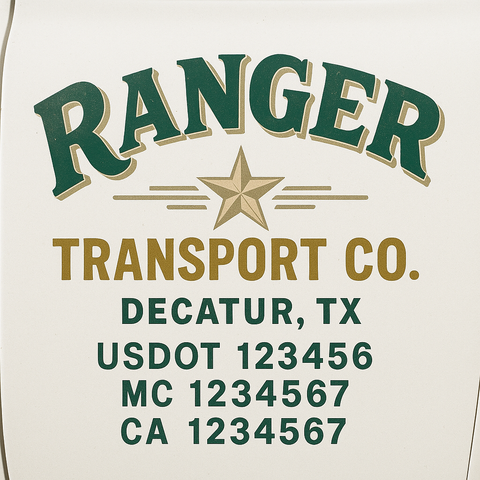 Custom Make Your Own Truck Door Lettering Decal Sticker Sign | Trucking, USDOT, MC, CA, GVW, KYU, VIN Truck Door Registration Number Decals (Set of 2)