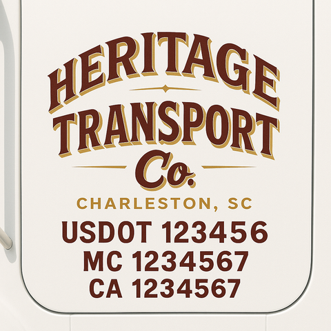 Custom Make Your Own Truck Door Lettering Decal Sticker Sign | Trucking, USDOT, MC, CA, GVW, KYU, VIN Truck Door Registration Number Decals (Set of 2)