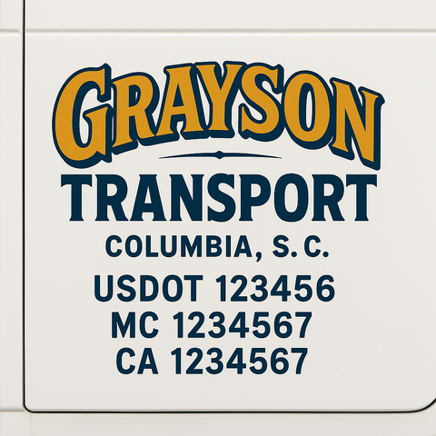 Custom Make Your Own Truck Door Lettering Decal Sticker Sign | Trucking, USDOT, MC, CA, GVW, KYU, VIN Truck Door Registration Number Decals (Set of 2)