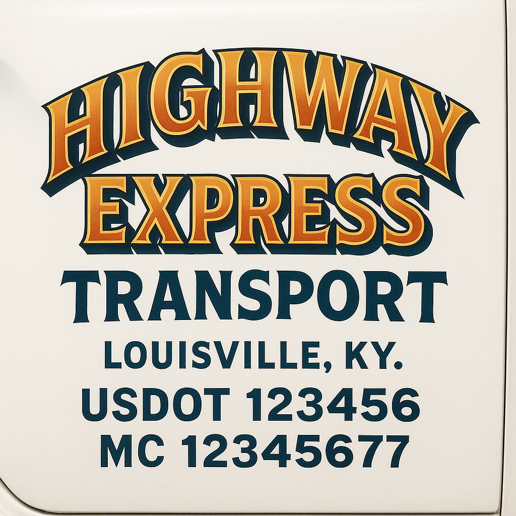 Custom Make Your Own Truck Door Lettering Decal Sticker Sign | Trucking, USDOT, MC, CA, GVW, KYU, VIN Truck Door Registration Number Decals (Set of 2)