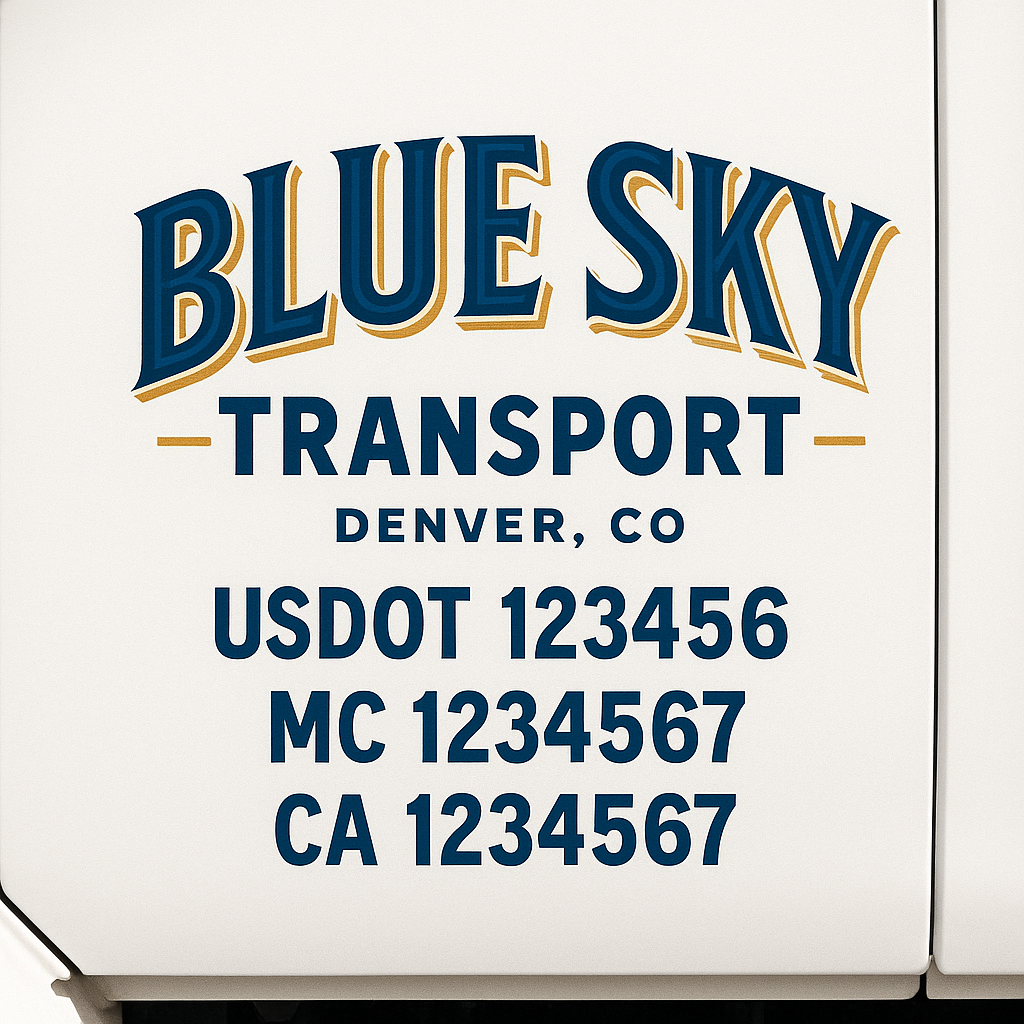 Custom Make Your Own Truck Door Lettering Decal Sticker Sign | Trucking, USDOT, MC, CA, GVW, KYU, VIN Truck Door Registration Number Decals (Set of 2)