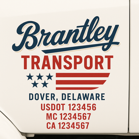 Custom Make Your Own Truck Door Lettering Decal Sticker Sign | Trucking, USDOT, MC, CA, GVW, KYU, VIN Truck Door Registration Number Decals (Set of 2)