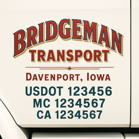 Custom Make Your Own Truck Door Lettering Decal Sticker Sign | Trucking, USDOT, MC, CA, GVW, KYU, VIN Truck Door Registration Number Decals (Set of 2)