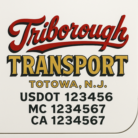 Custom Make Your Own Truck Door Lettering Decal Sticker Sign | Trucking, USDOT, MC, CA, GVW, KYU, VIN Truck Door Registration Number Decals (Set of 2)