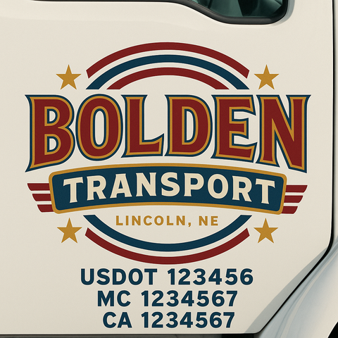 Custom Make Your Own Truck Door Lettering Decal Sticker Sign | Trucking, USDOT, MC, CA, GVW, KYU, VIN Truck Door Registration Number Decals (Set of 2)