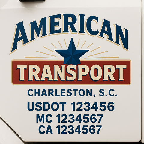 Custom Make Your Own Truck Door Lettering Decal Sticker Sign | Trucking, USDOT, MC, CA, GVW, KYU, VIN Truck Door Registration Number Decals (Set of 2)