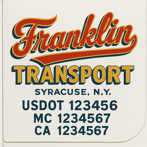 Custom Make Your Own Truck Door Lettering Decal Sticker Sign | Trucking, USDOT, MC, CA, GVW, KYU, VIN Truck Door Registration Number Decals (Set of 2)