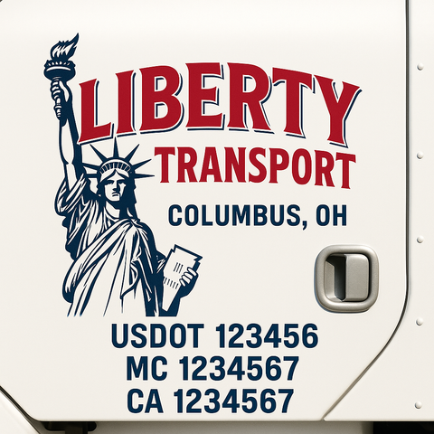 Custom Make Your Own Truck Door Lettering Decal Sticker Sign | Trucking, USDOT, MC, CA, GVW, KYU, VIN Truck Door Registration Number Decals (Set of 2)