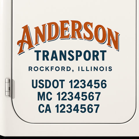 Custom Make Your Own Truck Door Lettering Decal Sticker Sign | Trucking, USDOT, MC, CA, GVW, KYU, VIN Truck Door Registration Number Decals (Set of 2)