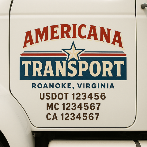 Custom Make Your Own Truck Door Lettering Decal Sticker Sign | Trucking, USDOT, MC, CA, GVW, KYU, VIN Truck Door Registration Number Decals (Set of 2)
