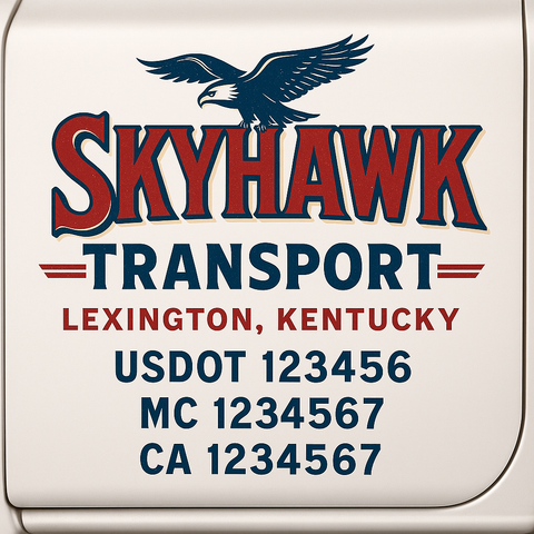 Custom Make Your Own Truck Door Lettering Decal Sticker Sign | Trucking, USDOT, MC, CA, GVW, KYU, VIN Truck Door Registration Number Decals (Set of 2)