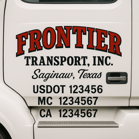 Custom Make Your Own Truck Door Lettering Decal Sticker Sign | Trucking, USDOT, MC, CA, GVW, KYU, VIN Truck Door Registration Number Decals (Set of 2)