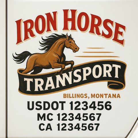 Custom Make Your Own Truck Door Lettering Decal Sticker Sign | Trucking, USDOT, MC, CA, GVW, KYU, VIN Truck Door Registration Number Decals (Set of 2)