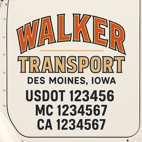 Custom Make Your Own Truck Door Lettering Decal Sticker Sign | Trucking, USDOT, MC, CA, GVW, KYU, VIN Truck Door Registration Number Decals (Set of 2)