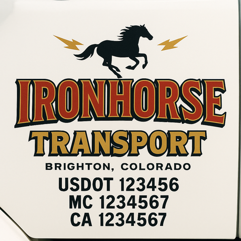 Custom Make Your Own Truck Door Lettering Decal Sticker Sign | Trucking, USDOT, MC, CA, GVW, KYU, VIN Truck Door Registration Number Decals (Set of 2)