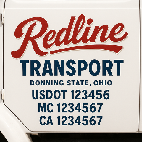 Custom Make Your Own Truck Door Lettering Decal Sticker Sign | Trucking, USDOT, MC, CA, GVW, KYU, VIN Truck Door Registration Number Decals (Set of 2)