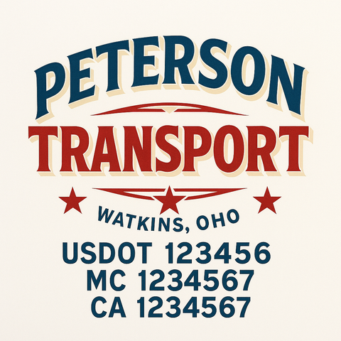 Custom Make Your Own Truck Door Lettering Decal Sticker Sign | Trucking, USDOT, MC, CA, GVW, KYU, VIN Truck Door Registration Number Decals (Set of 2)