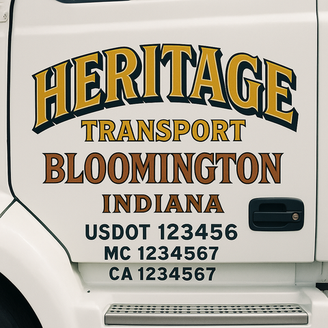 Custom Make Your Own Truck Door Lettering Decal Sticker Sign | Trucking, USDOT, MC, CA, GVW, KYU, VIN Truck Door Registration Number Decals (Set of 2)