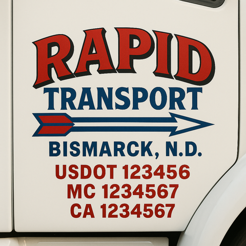 Custom Make Your Own Truck Door Lettering Decal Sticker Sign | Trucking, USDOT, MC, CA, GVW, KYU, VIN Truck Door Registration Number Decals (Set of 2)