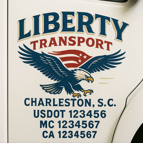 Custom Make Your Own Truck Door Lettering Decal Sticker Sign | Trucking, USDOT, MC, CA, GVW, KYU, VIN Truck Door Registration Number Decals (Set of 2)