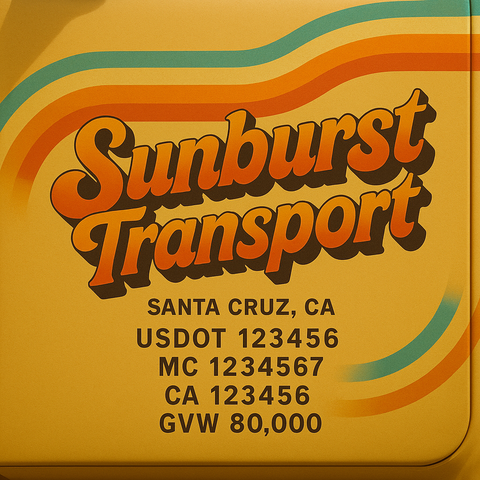Custom Truck Door Lettering Sticker Decal Signs With Company Name, Location, USDOT, MC, CA, KYU, GVW & More | Create Your Own USDOT Truck Door Sign