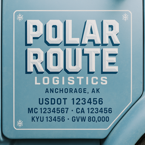 Custom Truck Door Lettering Sticker Decal Signs With Company Name, Location, USDOT, MC, CA, KYU, GVW & More | Create Your Own USDOT Truck Door Sign