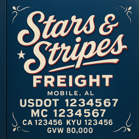 Custom Truck Door Lettering Sticker Decal Signs With Company Name, Location, USDOT, MC, CA, KYU, GVW & More | Create Your Own USDOT Truck Door Sign