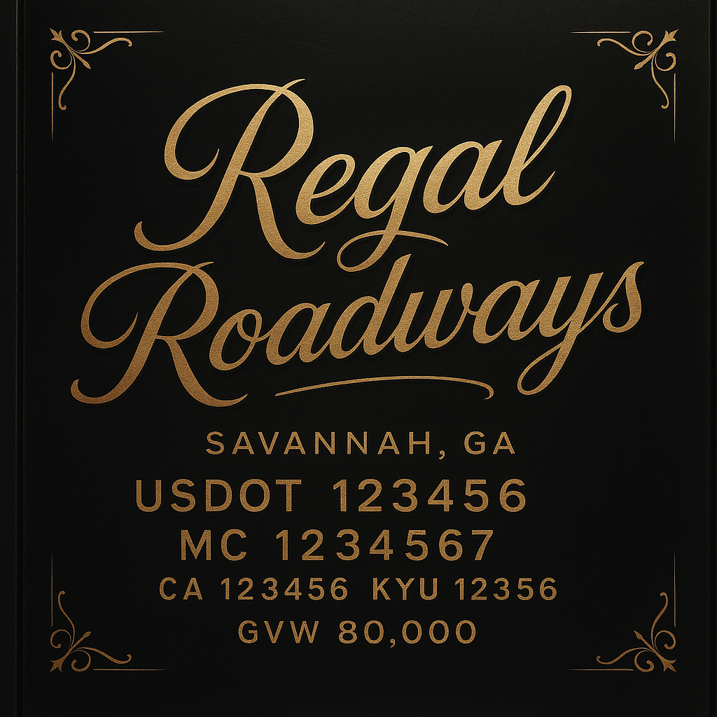 Custom Truck Door Lettering Sticker Decal Signs With Company Name, Location, USDOT, MC, CA, KYU, GVW & More | Create Your Own USDOT Truck Door Sign