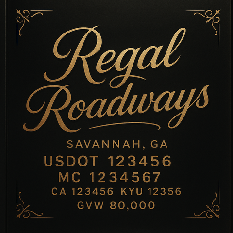 Custom Truck Door Lettering Sticker Decal Signs With Company Name, Location, USDOT, MC, CA, KYU, GVW & More | Create Your Own USDOT Truck Door Sign