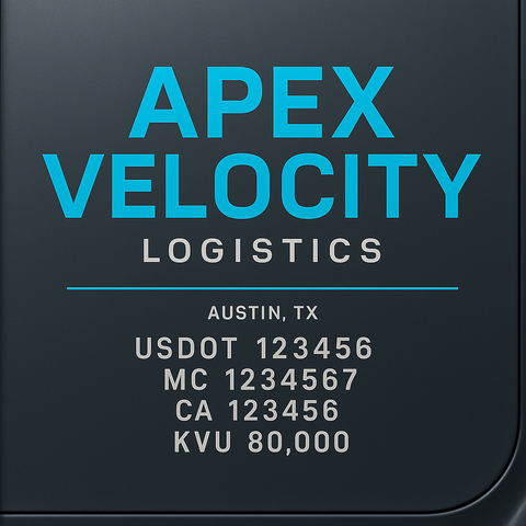 Custom Truck Door Lettering Sticker Decal Signs With Company Name, Location, USDOT, MC, CA, KYU, GVW & More | Create Your Own USDOT Truck Door Sign