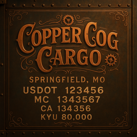 Custom Truck Door Lettering Sticker Decal Signs With Company Name, Location, USDOT, MC, CA, KYU, GVW & More | Create Your Own USDOT Truck Door Sign