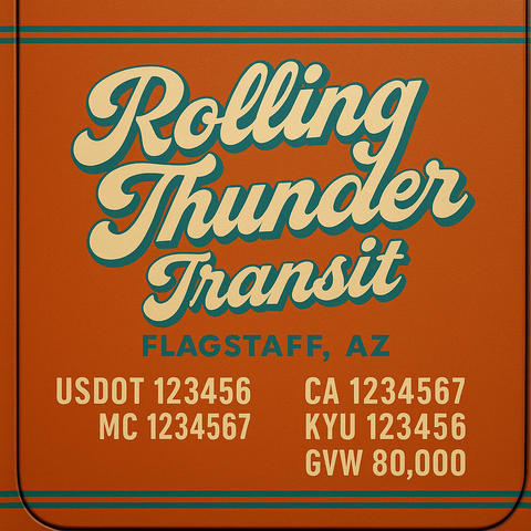 Custom Truck Door Lettering Sticker Decal Signs With Company Name, Location, USDOT, MC, CA, KYU, GVW & More | Create Your Own USDOT Truck Door Sign