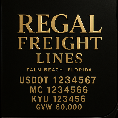 Custom Truck Door Lettering Sticker Decal Signs With Company Name, Location, USDOT, MC, CA, KYU, GVW & More | Create Your Own USDOT Truck Door Sign